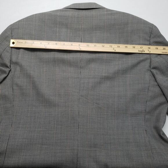 Vintage Brooks Brothers Mens 41L Gray Houndstooth Windowpane Wool Blazer Jacket - Picture 9 of 16